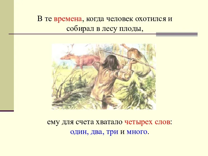 В те времена, когда человек охотился и собирал в лесу