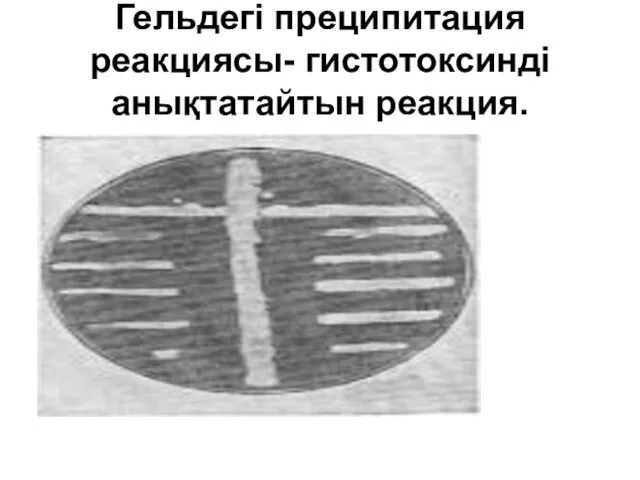 Гельдегі преципитация реакциясы- гистотоксинді анықтатайтын реакция.