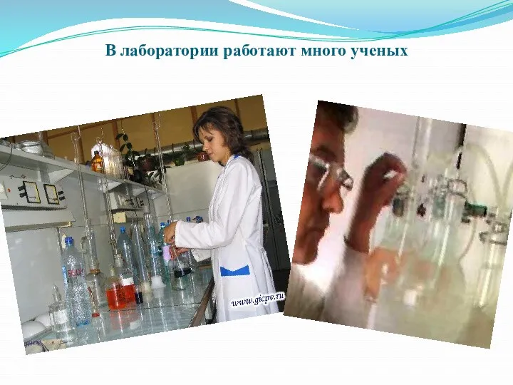 В лаборатории работают много ученых