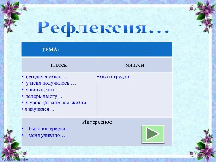 Рефлексия…