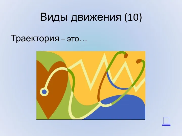 Виды движения (10) Траектория – это… 