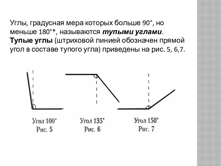 Углы, градусная мера которых больше 90°, но меньше 180°*, называются