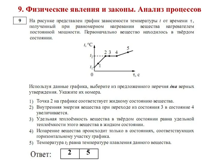 9. Физические явления и законы. Анализ процессов 2 5