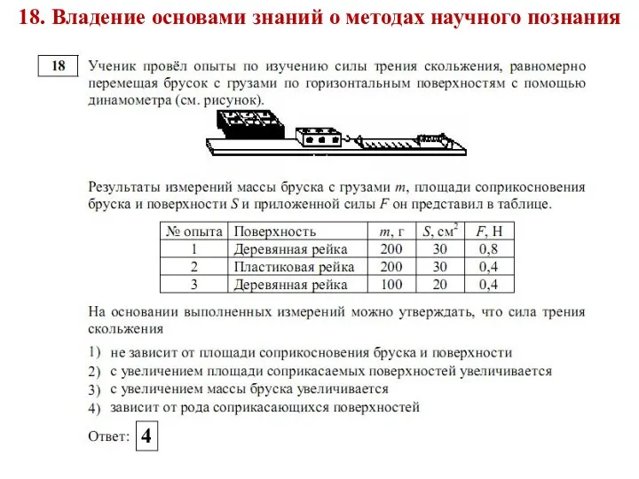 18. Владение основами знаний о методах научного познания 4