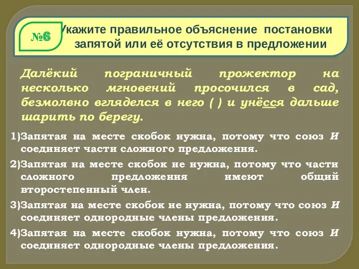 Укажите правильное объяснение постановки запятой или её отсутствия в предложении