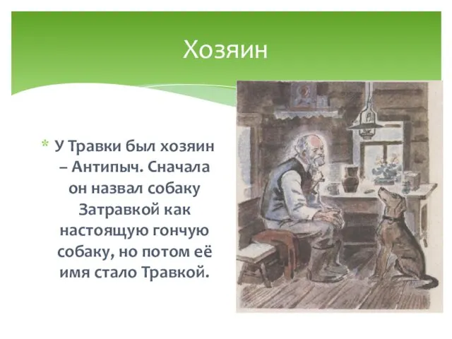 Хозяин У Травки был хозяин – Антипыч. Сначала он назвал