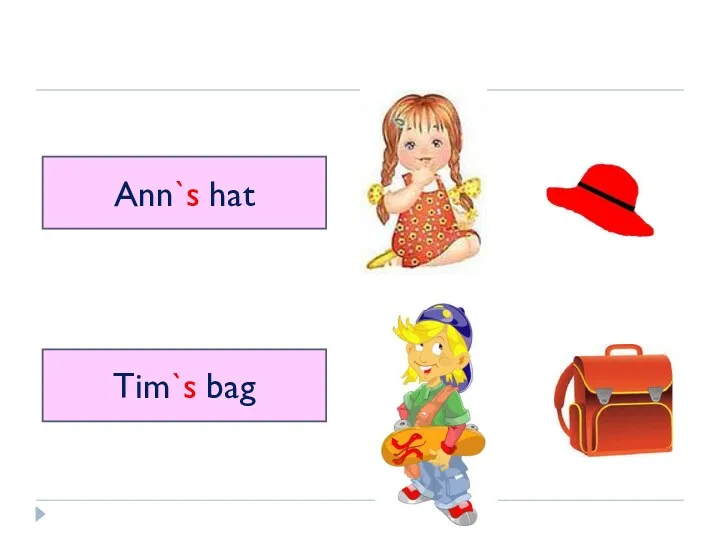 Ann`s hat Tim`s bag