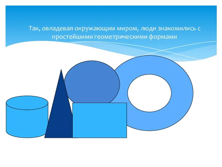 Так, овладевая окружающим миром, люди знакомились с простейшими геометрическими формами