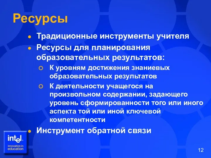 Ресурсы Традиционные инструменты учителя Ресурсы для планирования образовательных результатов: К уровням достижения знаниевых