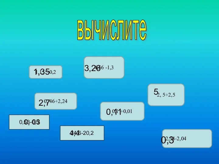 1,15 +0,2 4,56 -1,3 2, 5+2,5 0, 46+2,24 0,1 +0,01 2,34-2,04 1,35 3,26