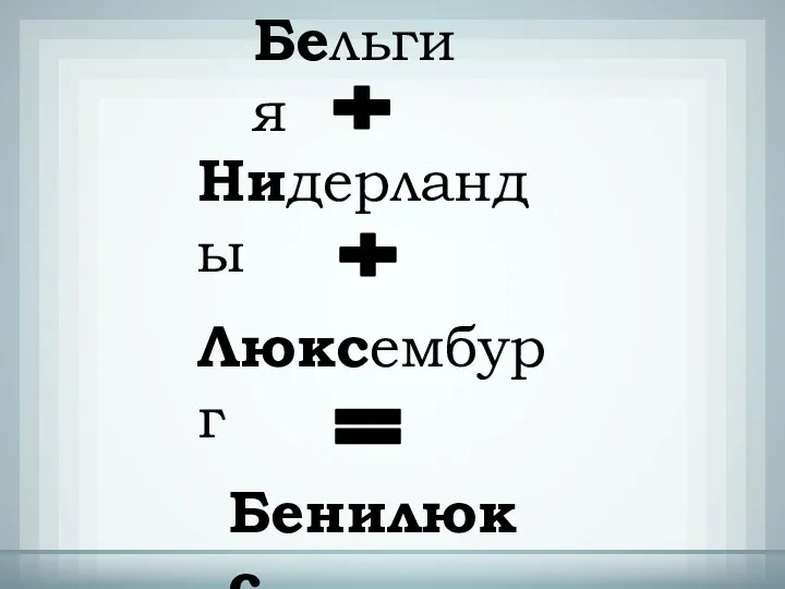 Бельгия Нидерланды Люксембург Бенилюкс