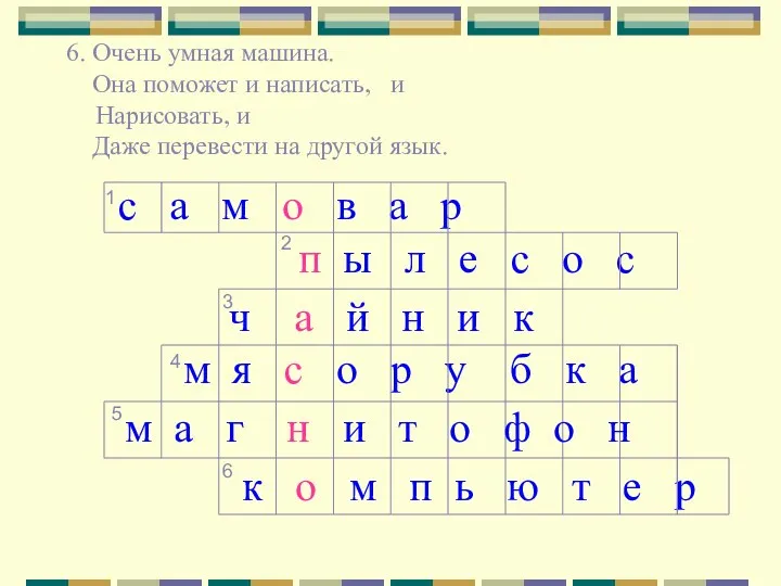 6. Очень умная машина. Она поможет и написать, и Нарисовать,