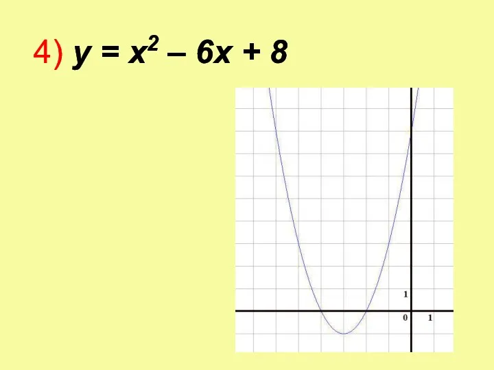4) у = х2 – 6х + 8