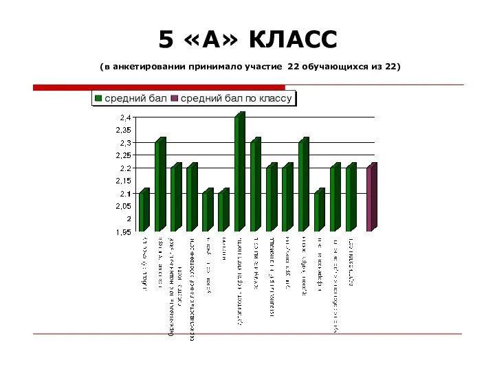 5 «А» КЛАСС (в анкетировании принимало участие 22 обучающихся из 22)