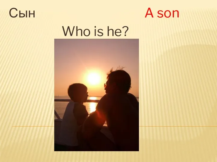 Сын A son He is a son. Who is he?