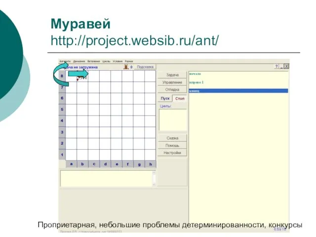 Муравей http://project.websib.ru/ant/ Проприетарная, небольшие проблемы детерминированности, конкурсы