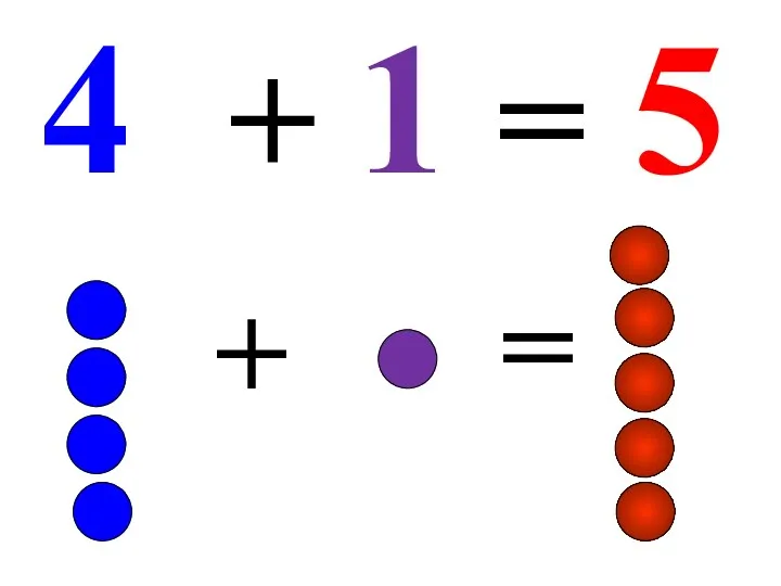 4 + 1 = 5 = +