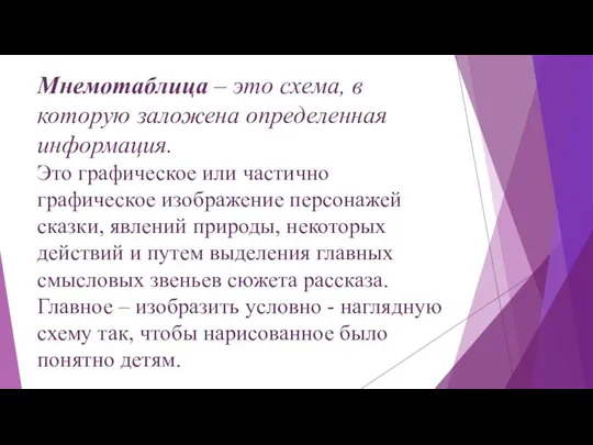 Мнемотаблица – это схема, в которую заложена определенная информация. Это