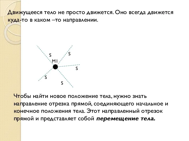 Движущееся тело не просто движется. Оно всегда движется куда-то в