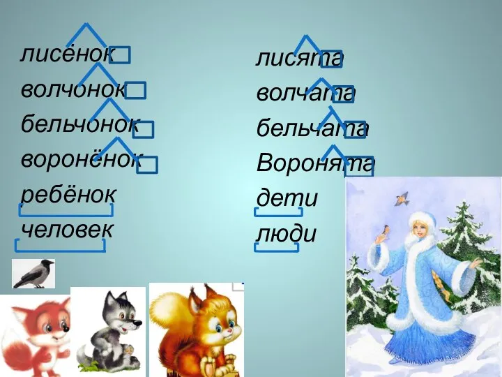 лисёнок волчонок бельчонок воронёнок ребёнок человек лисята волчата бельчата Воронята дети люди