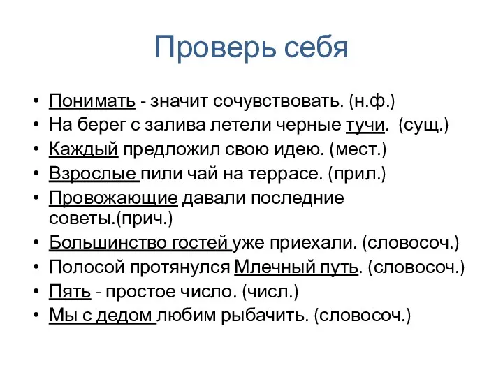 Проверь себя Понимать - значит сочувствовать. (н.ф.) На берег с