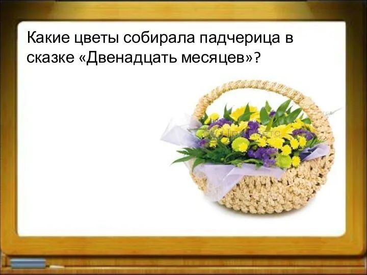 Какие цветы собирала падчерица в сказке «Двенадцать месяцев»?