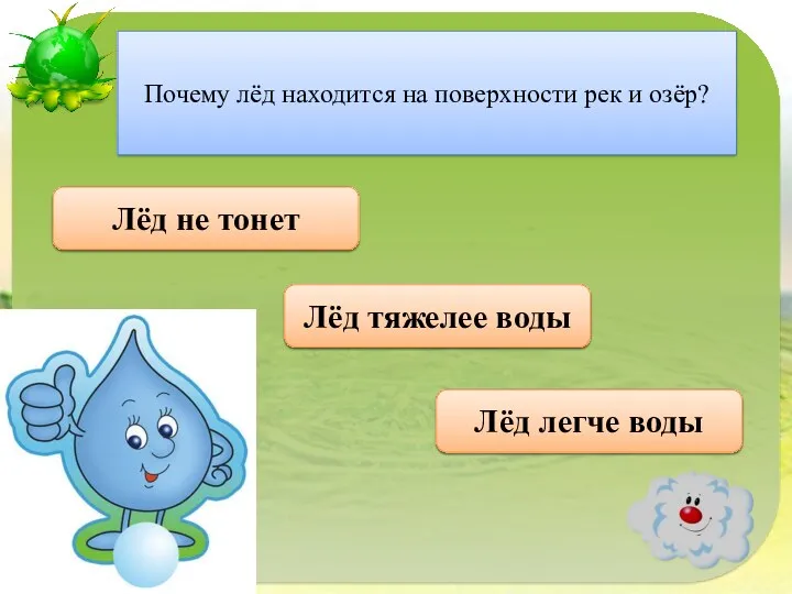 Правильно Лёд легче воды Почему лёд находится на поверхности рек