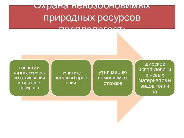 Охрана невозобновимых природных ресурсов предполагает: