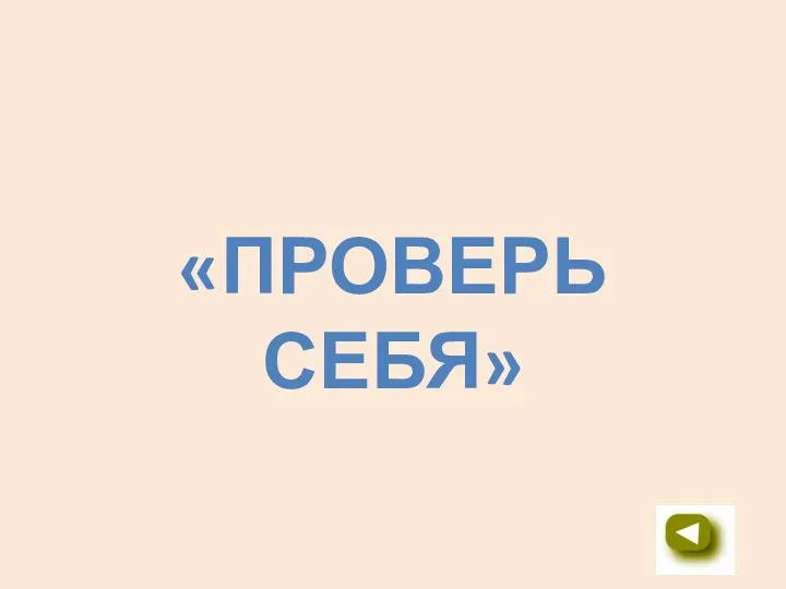 «ПРОВЕРЬ СЕБЯ»