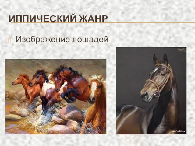 ИППИЧЕСКИЙ ЖАНР Изображение лошадей