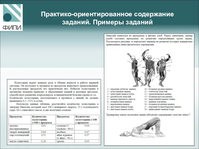 Практико-ориентированное содержание заданий. Примеры заданий