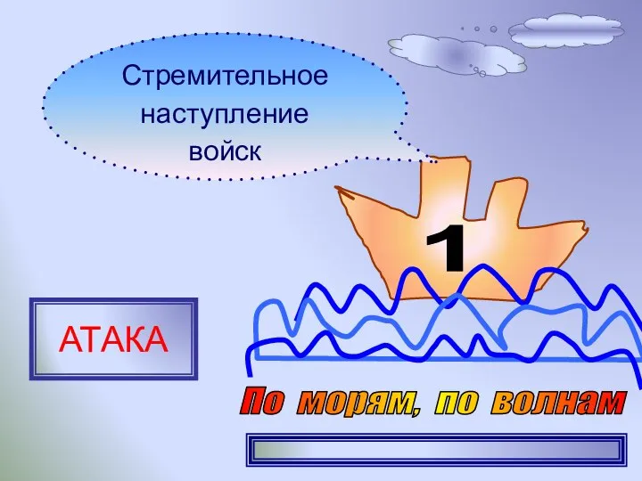 1 Стремительное наступление войск АТАКА По морям, по волнам