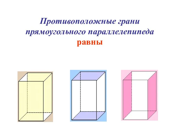 Противоположные грани прямоугольного параллелепипеда равны