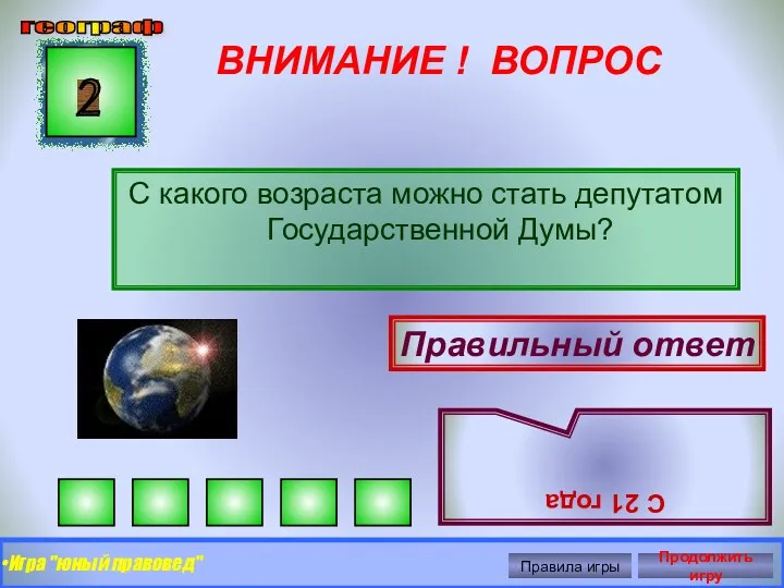 ВНИМАНИЕ ! ВОПРОС С какого возраста можно стать депутатом Государственной