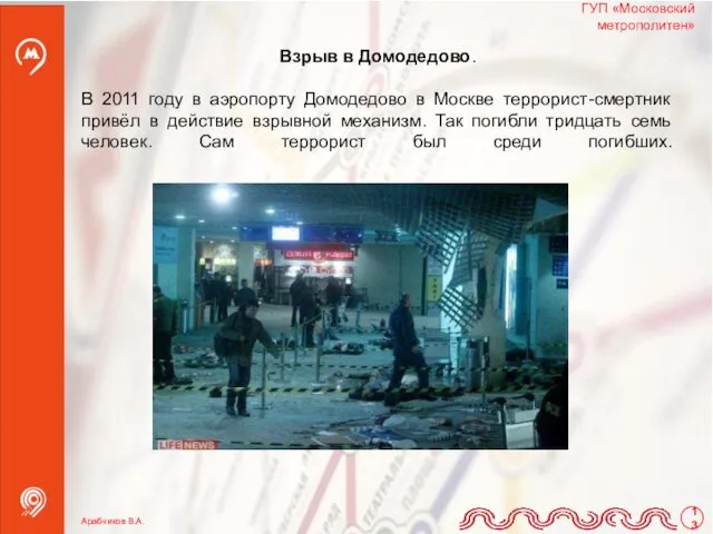 Взрыв в Домодедово. В 2011 году в аэропорту Домодедово в