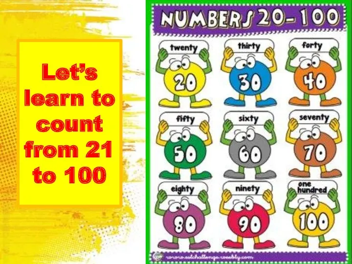 Let’s learn to count from 21 to 100
