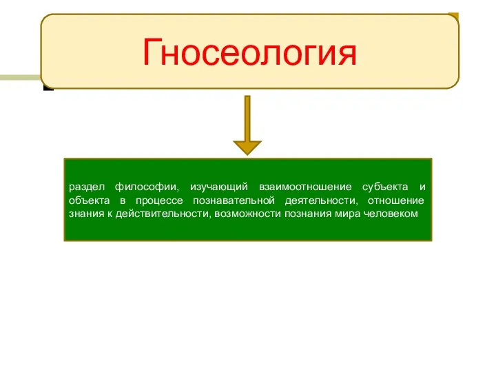 Гносеология раздел философии, изучающий взаимоотношение субъекта и объекта в процессе