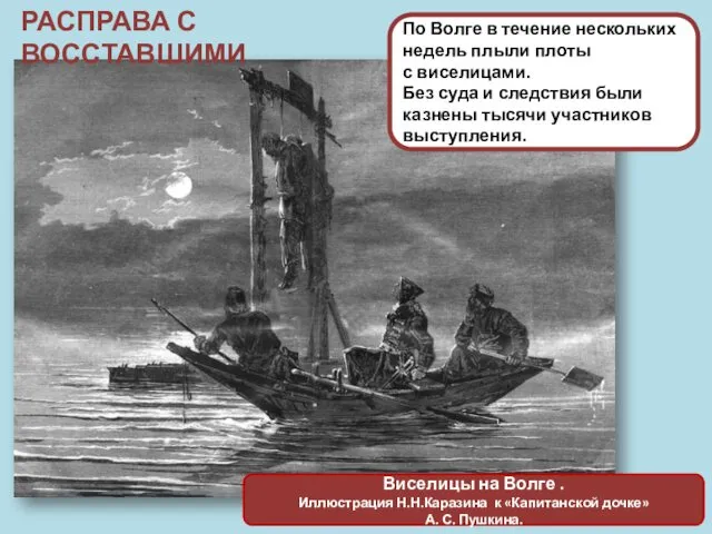 Виселицы на Волге . Иллюстрация Н.Н.Каразина к «Капитанской дочке» А.