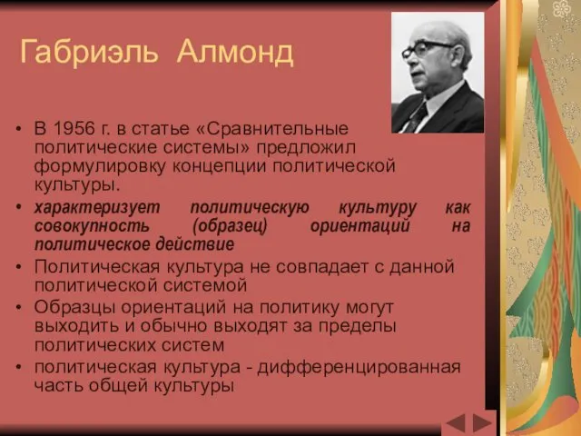 Габриэль Алмонд В 1956 г. в статье «Сравнительные политические системы»