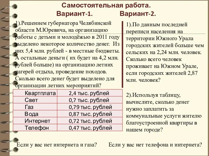 1).Решением губернатора Челябинской области М.Юревича, на организацию работы с детьми