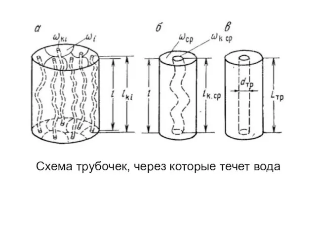 Схема трубочек, через которые течет вода