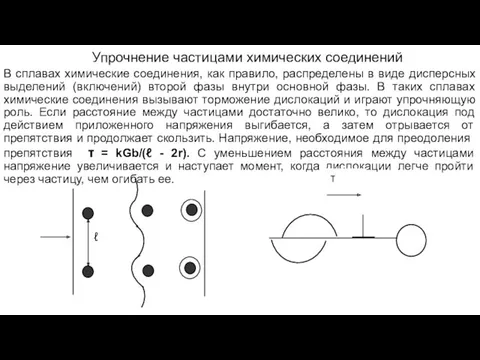 Упрочнение частицами химических соединений В сплавах химические соединения, как правило,