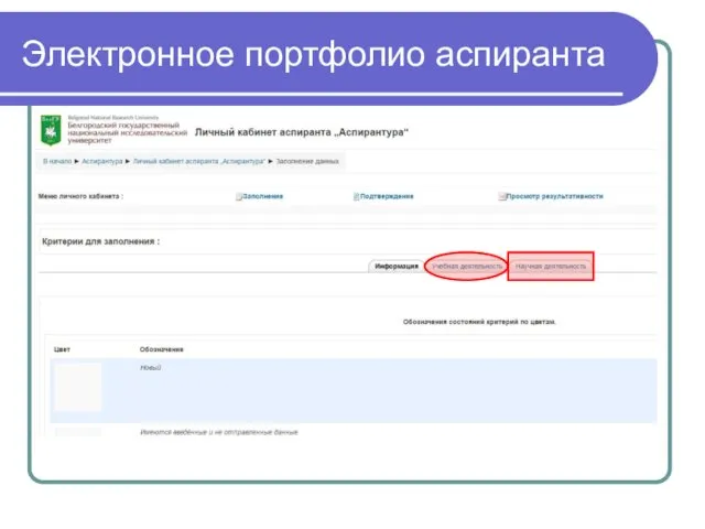 Электронное портфолио аспиранта