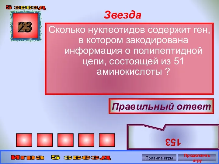 Звезда Сколько нуклеотидов содержит ген, в котором закодирована информация о