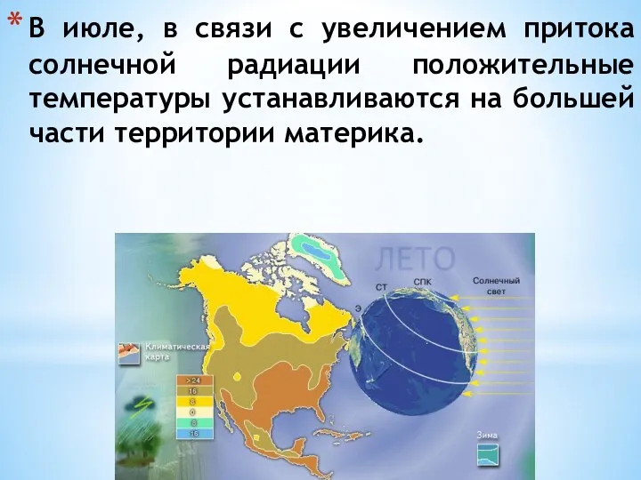 В июле, в связи с увеличением притока солнечной радиации положительные