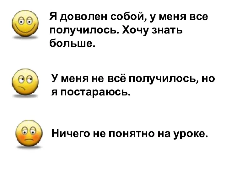 Я доволен собой, у меня все получилось. Хочу знать больше.