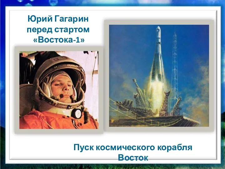Пуск космического корабля Восток Юрий Гагарин перед стартом «Востока-1»