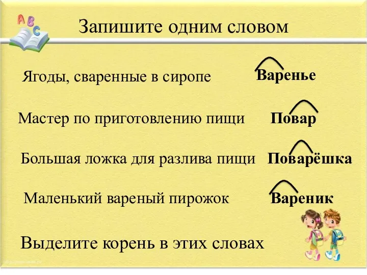 Запишите одним словом Ягоды, сваренные в сиропе Мастер по приготовлению