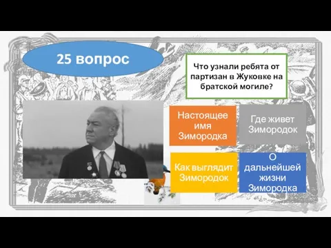 Что узнали ребята от партизан в Жуковке на братской могиле? 25 вопрос