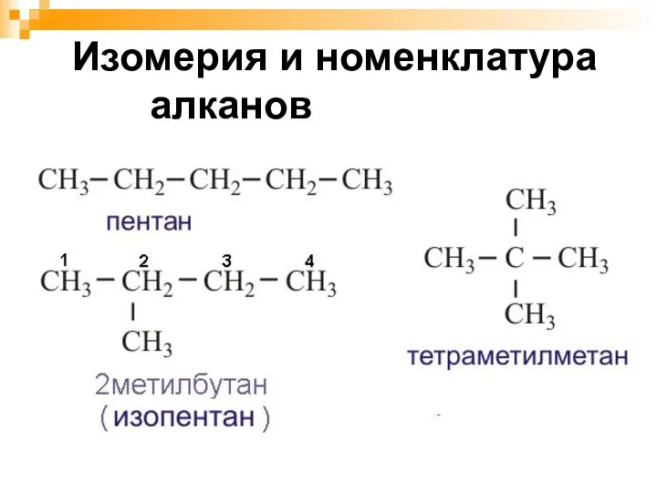 Изомерия и номенклатура алканов